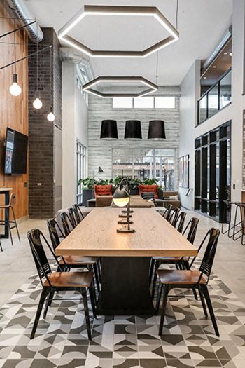 Co-working space and community room at Beekman on Broadway, Ann Arbor